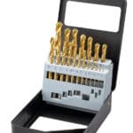 19 pcs. set TIN-coated HSS drills