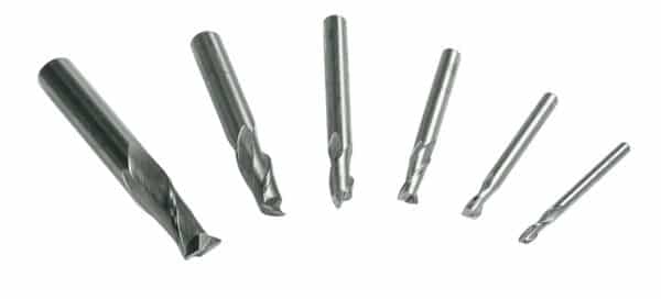 2 flute HSS end mill set, 6 pcs.