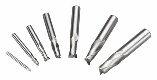 2 flute HSS end mill set, 7 pcs.