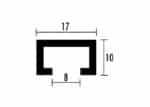 3x Anodized profile rail 1000 mm & countersink