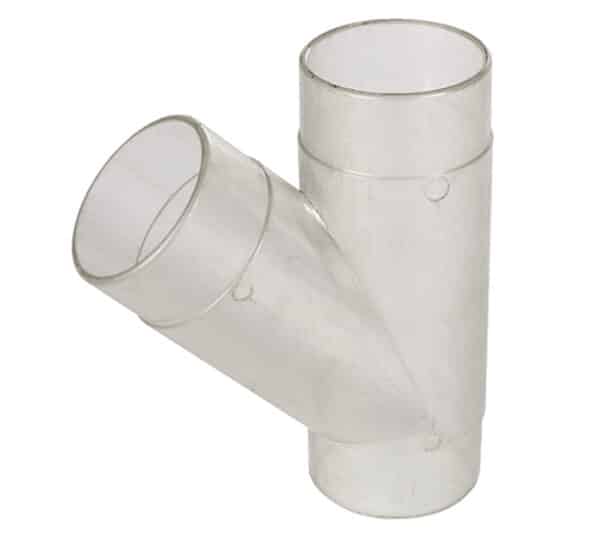 CVA250-50-104 2.5 Inch Clear Plastic Y Fitting