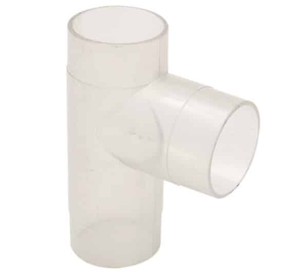 CVA250-50-105 2.5 Inch Clear Plastic T Fitting