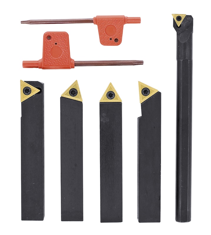 Carbide turning tool set 4-pcs. incl. boring bar, 10 mm