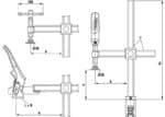 Clamping element variable for workbenches 200 mm