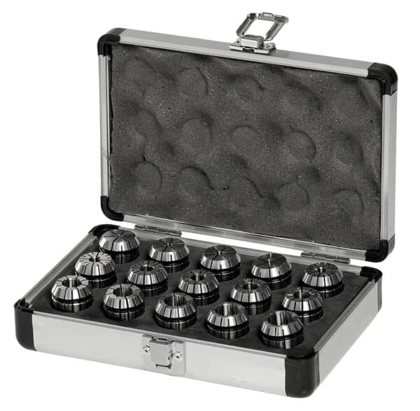 ER 25 round hole collets set, 2 - 16 mm, 15-pcs.