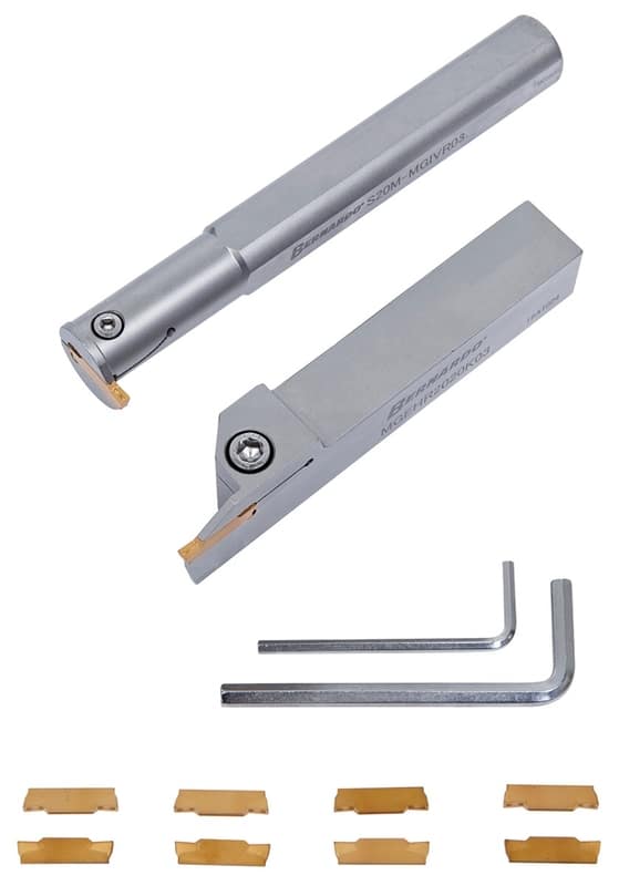 External & internal parting and grooving tool holder set, with carbide inserts, 20 mm, 2 pcs.