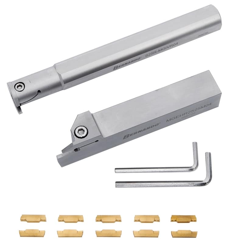 External & internal parting and grooving tool holder set, with carbide inserts, 25 mm, 2 pcs.