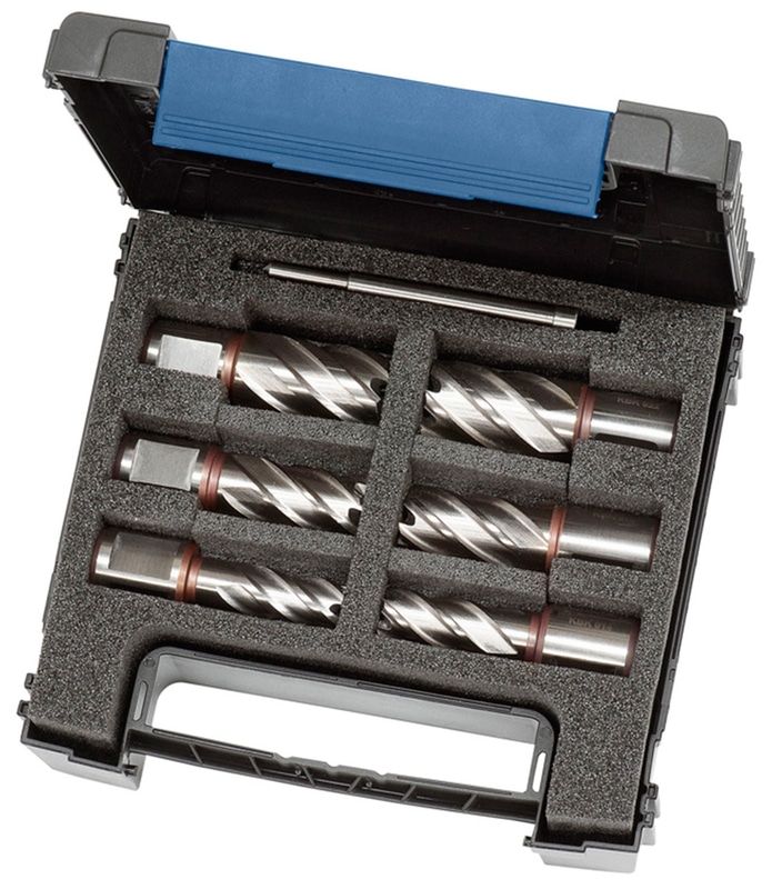 HSS-Standard core drill-set KBK, 13 - 22 mm, drilling depth 30 mm