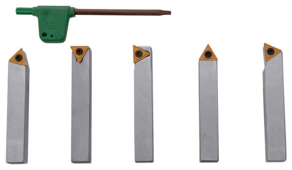 Indexable carbide turning tool set, 10 mm, 5 pcs.