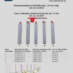 Indexable carbide turning tool set, 12 mm, 5 pcs.