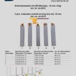 Indexable carbide turning tool set, 16 mm, 5 pcs.