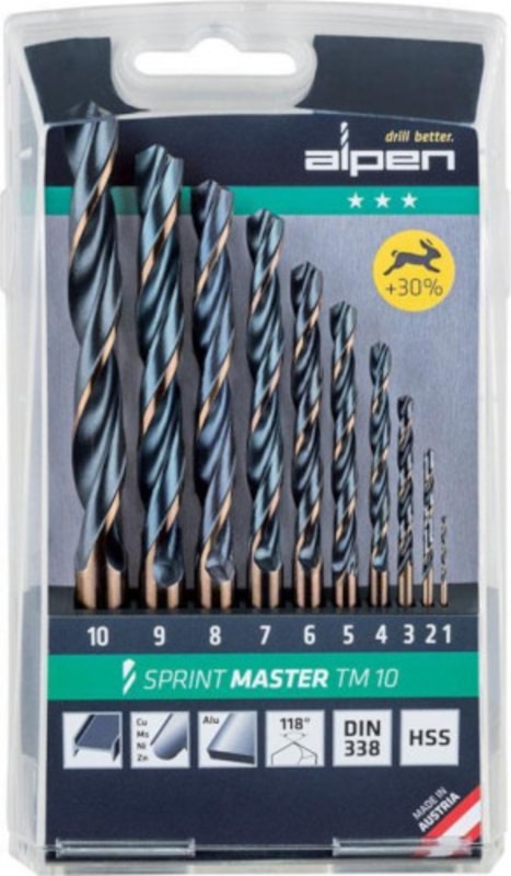 Σετ τρυπάνια αέρος Sprint Master TM 10 1-2-3-4-5-6-7-8-9-10mm - 10 τεμάχια