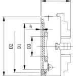 Standard 4-jaw chuck DK12-100