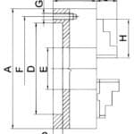 Standard 4-jaw chuck PS4-100