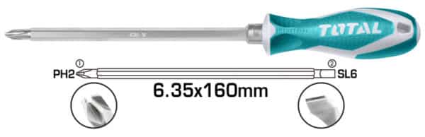 TOTAL ΚΑΤΣΑΒΙΔΙ ΜΑΓΝ. ΔΙΠΛΟ PH2 + SL6.3 X 160 (THT250206)