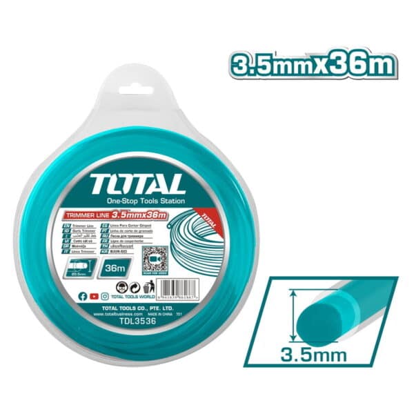 TOTAL ΜΕΣΙΝΕΖΑ ΣΤΡΟΓΓΥΛΗ DUAL POWER 3.5mm - 36m (TDL3536)