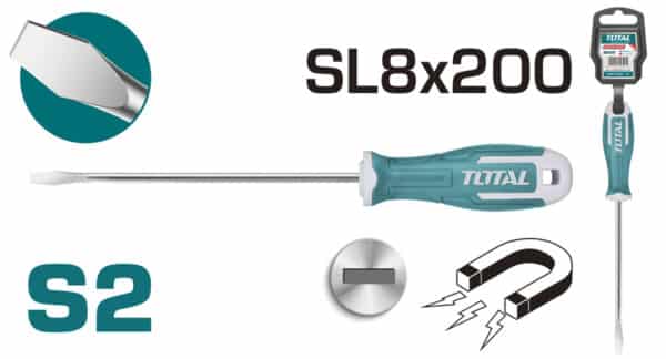 TOTAL ΚΑΤΣΑΒΙΔΙ ΜΑΓΝΗΤΙΚΟ ΙΣΙΟ SL 8 X 200mm (THT268200)