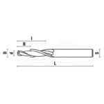 hs double diameter spiral bits for aluminium z2 - S6 RotationRH L60 d/D3/6 B/I8/15