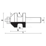 hw bevel hob bits with ball bearing guide z2 - S12 D35 α45° B36.5 L89 B112-13 R3.2