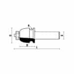 hw drawing line bits with ball bearing guide z2 - S12 D26 B25 L74 R3.5