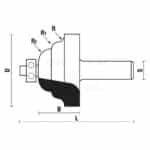 hw edge moulding bits with ball bearing guide z2 - S12 D51 B28 L82.5 R4.4 R14.4 R29.5