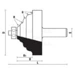 hw edge moulding bits with ball bearing guide z2 - S12 D70 B40 L87 B133 R4.8