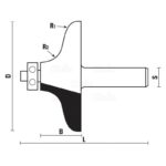 hw edge moulding bits with ball bearing guide z2 - S12 D76 B28 L79 R18 R212.7