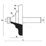 hw edge moulding bits with ball bearing guide z2 - S12 D76 B30 L78 R16.4 R26 R312.7