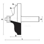 hw edge moulding bits with ball bearing guide z2 - S12 D79 B28 L74.5 R15.2 R29