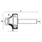 hw insert corner rounding bits with ball bearing z2 - S8 D26 B15.7 L55 R6