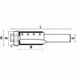 hw insert flush trim bits z2 “versofix” with conical bearing - S12 D19 α11° B30 L82 D122