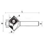 hw insert flush trimming bits with ball bearing z2 - S8 D27.3 α45° B5.7 L59 R3