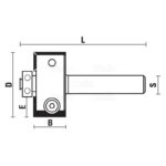 hw rabbeting bits with ball bearing z2 - S8 D28.6 B13.2 L48 E7.95