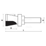 hw topmount countertop bits with upper ball bearing guide z2 - S12 D28.6 α12° B26 L79