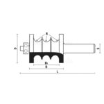 hw triple beading bits with ball bearing guide z2 - S12 D41 B51 L101 B139 R6