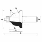 hwwavy edge bits with ball bearing guide z2 - S12 D44 B32 L82.5 B125 R16 R213