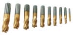 10 pcs. TiN-coated roughing end mills, 6 - 25 mm