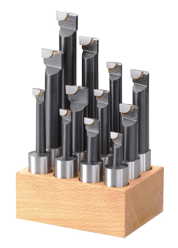 Brazed carbide tipped boring bar set