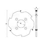 dp groove cutter for ''lamello®'' - D100 d22 B/c3.96/2.8 Z3 Pinholes4/4/36