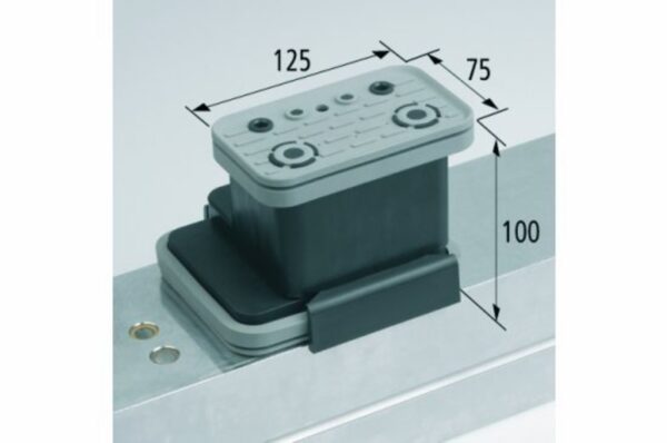 Blok podcisn VCBL-K2 125x75 H=100 mm stopa 160x115 mm L wzdluzny waskie el.