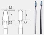 Μύτες τροχίσματος και χάραξης Φ2 - Φ2,5 Χ 7mm , 2,5 X 5mm Set 2 τεμαχίων