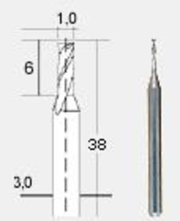 Τρυπάνια φρεζαρίσματος Φ1 Χ 6mm