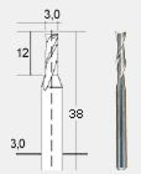 Τρυπάνια φρεζαρίσματος Φ3 Χ 12mm